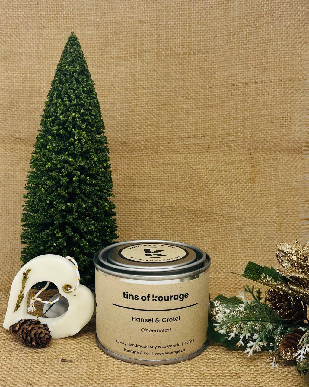 Kourage & co - Hansel & Gretel Soy Wax Christmas Candle Mini 50ml