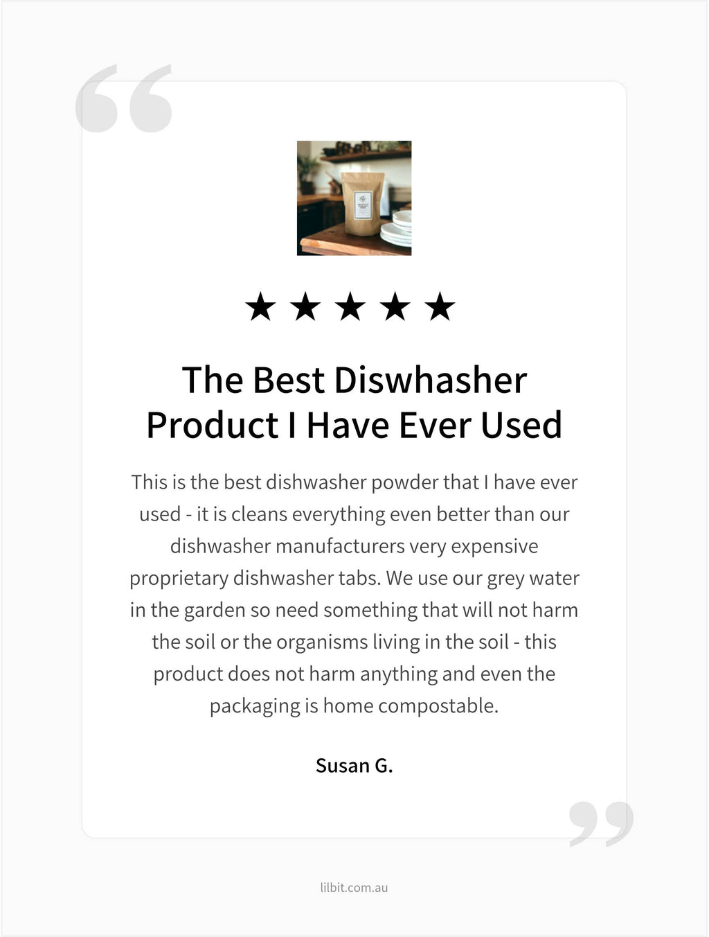 Lil'Bit Better - Concentrated Eucalyptus Dishwasher Powder 1kg Septic Safe