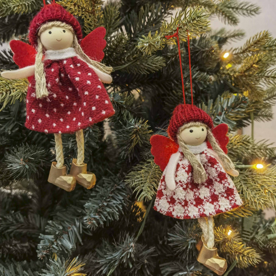 Merry Girls Hanging Decoration Red & White POLKA DOT