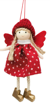 Merry Girls Hanging Decoration Red & White POLKA DOT
