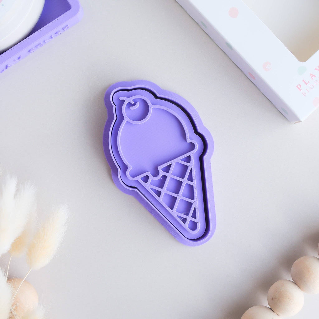 Play Sense - Eco Playdough Stamp | Ice Cream with cherry