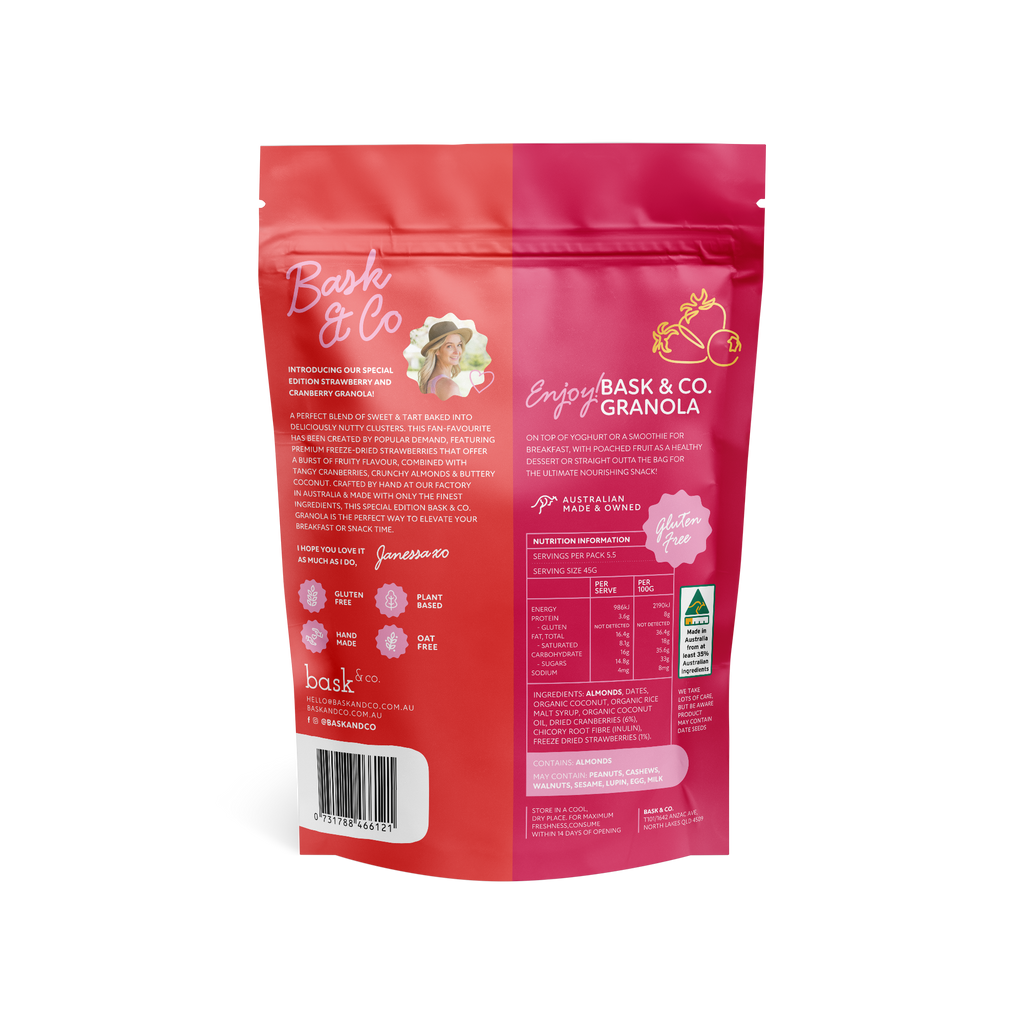 Bask and Co - Strawberry & Cranberry "Special Edition" Gluten Free Granola