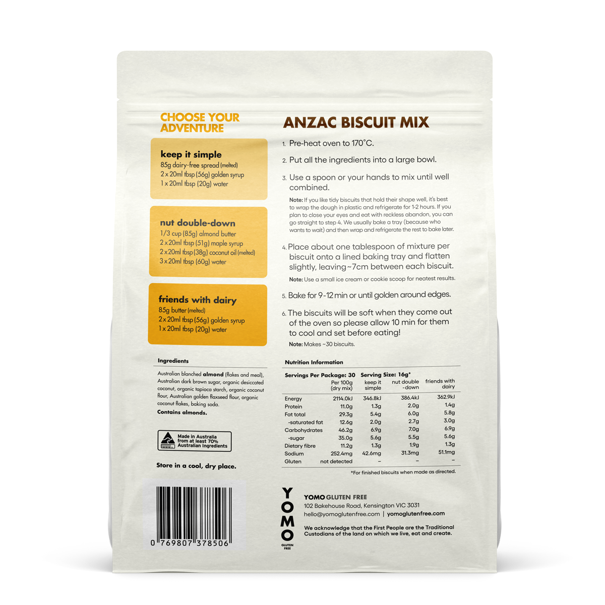 YOMO - ANZAC biscuit mix