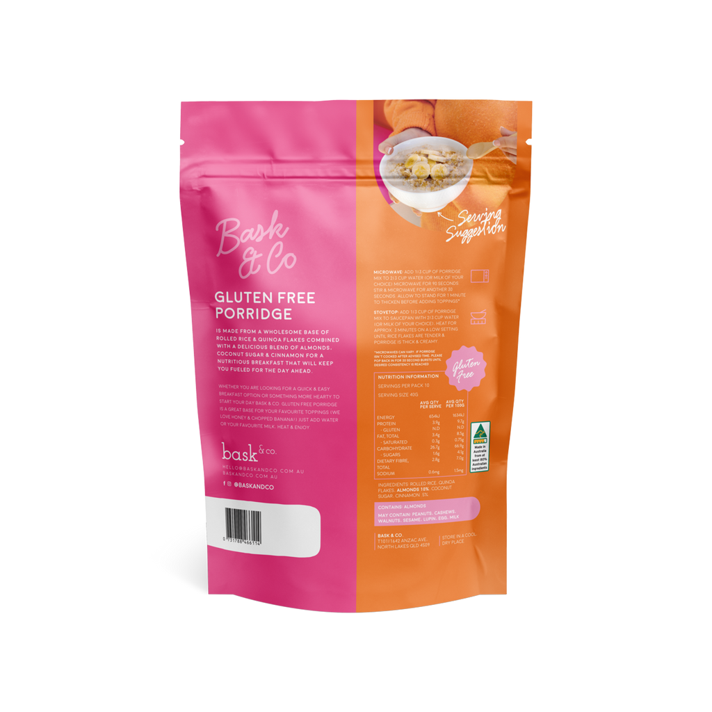 Bask and Co - Almond & Cinnamon Gluten Free Porridge (The Original) 400g