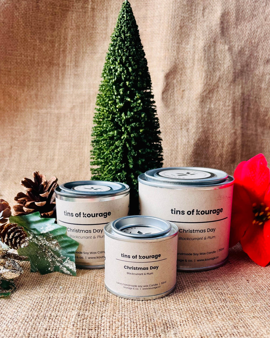 Kourage & co - Christmas Day Soy Wax Candle mini 50ml | Scented Paint Tin Candles