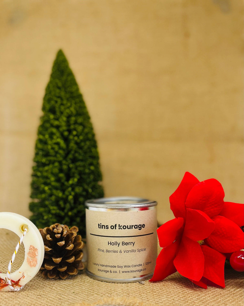Kourage & co - Holly Berry Soy Wax Candle Mini 50ml
