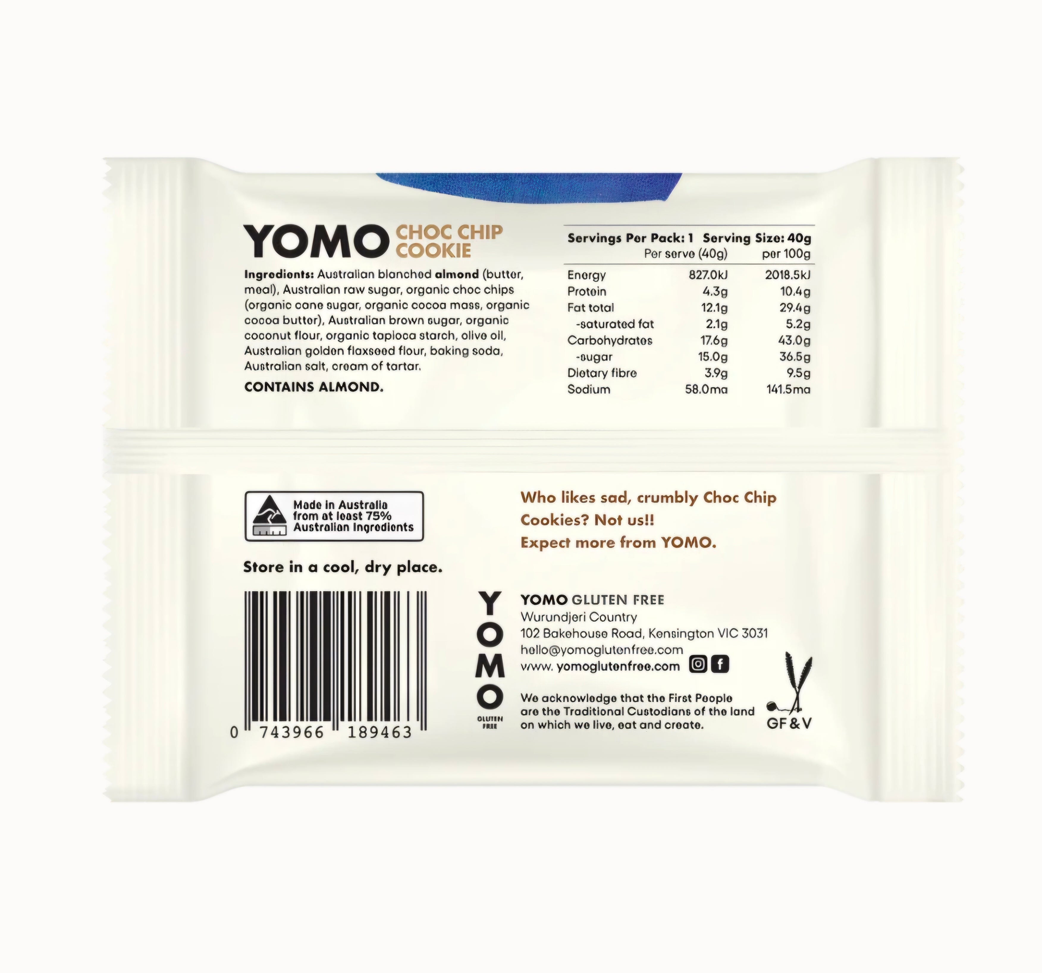 Yomo Choc Chip Cookie - Single serve