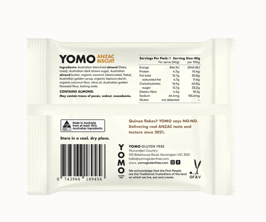 Yomo Anzac Biscuit- Single Serve